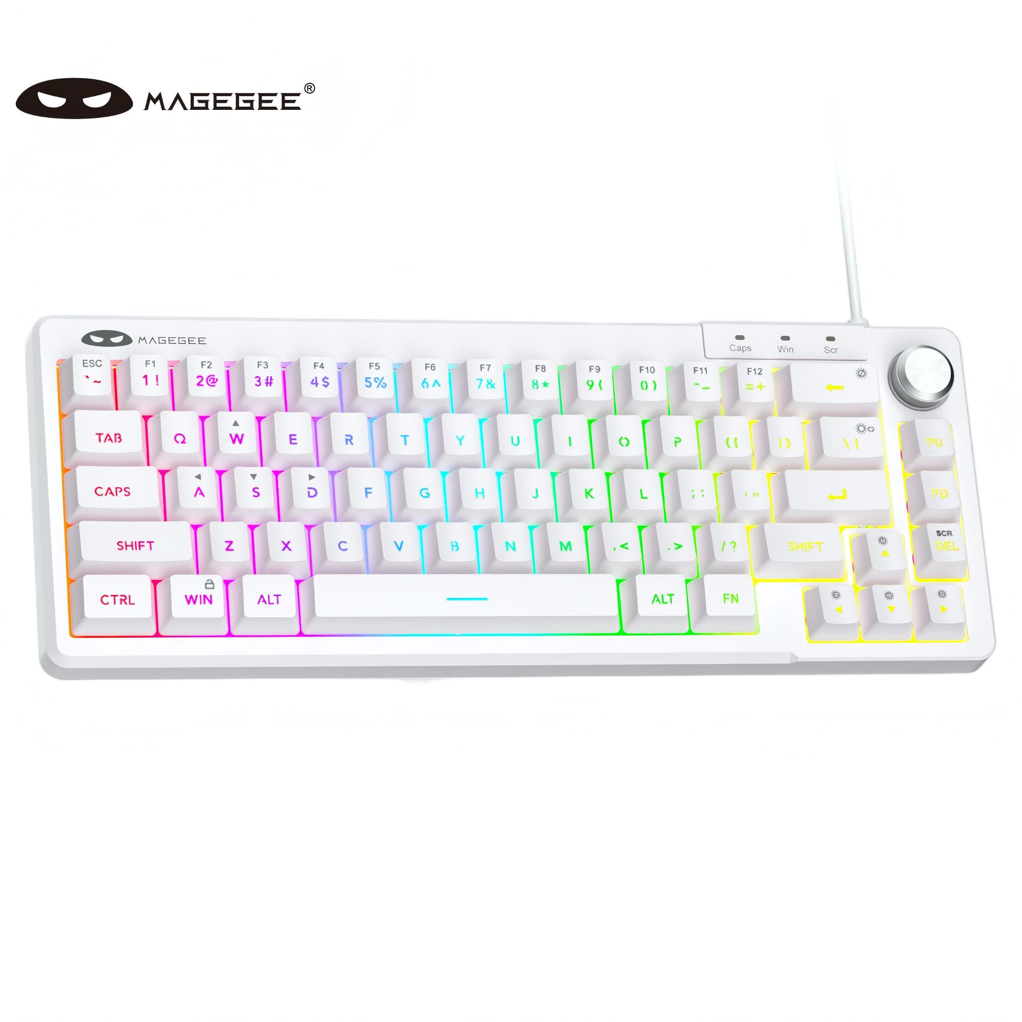 Pc Gaming Pink - MageGee TS68 Mini 60% Membrantastatur, RGB-Hintergrundbeleuchtung,